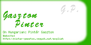 gaszton pinter business card